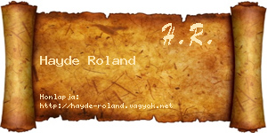 Hayde Roland névjegykártya